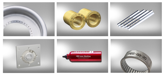 Various industrial applications and materials for laser marking including metals and hard plastics