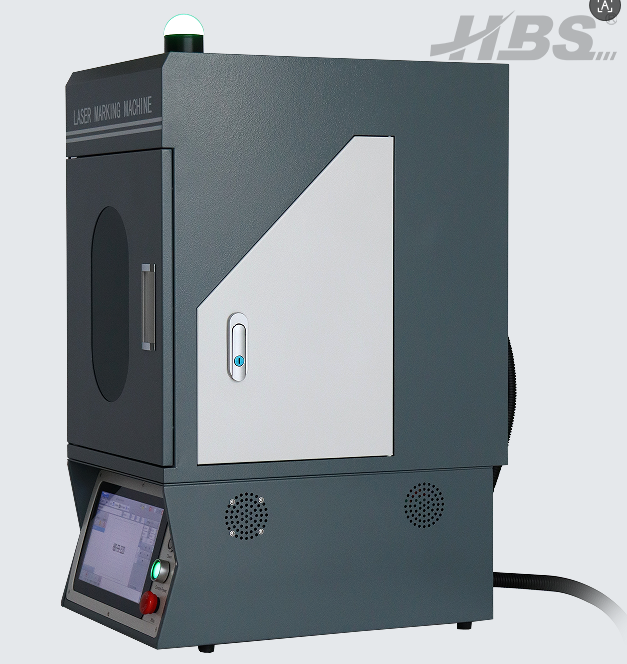 Enclosed desktop economical fiber laser engraving equipment HBS-GQ-20 cabinet