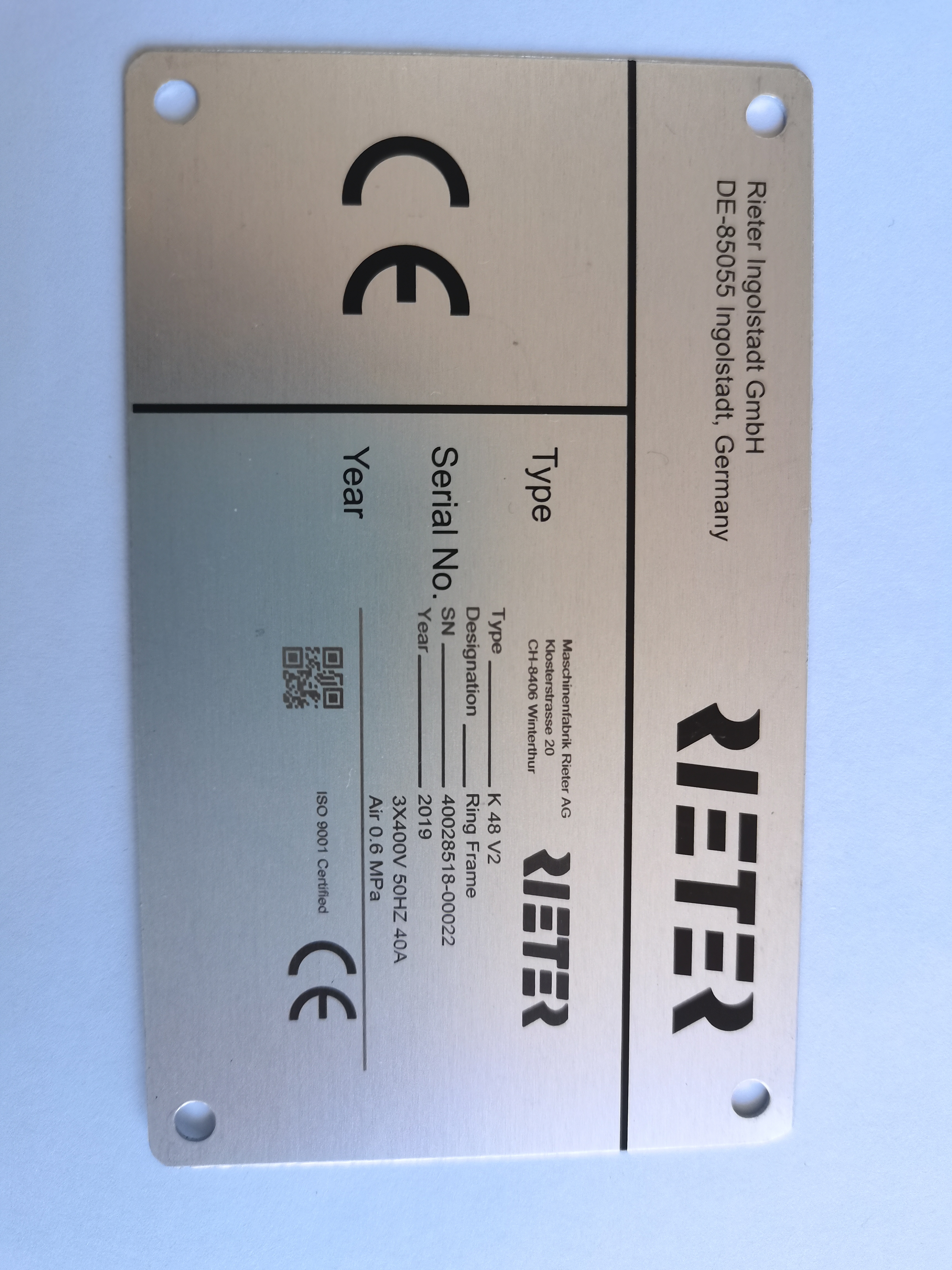 Marking samples of Laser marking