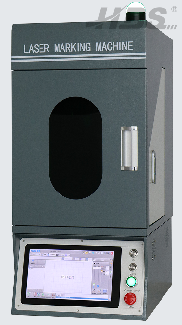 Enclosed desktop economical fiber laser engraving equipment HBS-GQ-20 cabinet